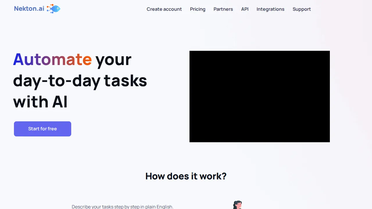 Screenshot of Nekton website