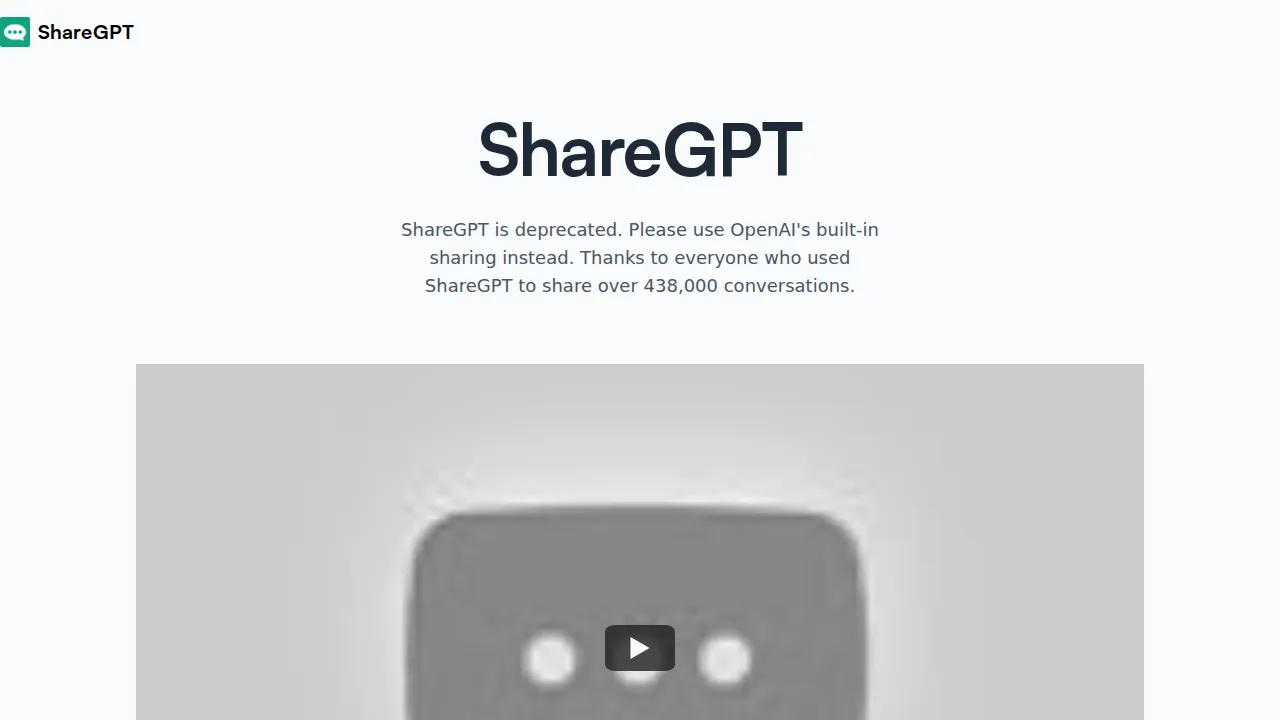 Screenshot of ShareGPT website