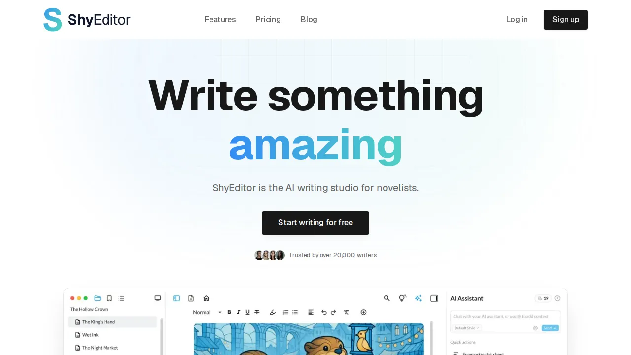 Screenshot of ShyEditor website