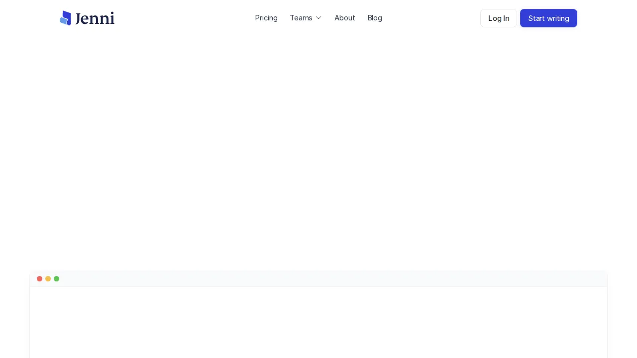 Screenshot of Jenni website