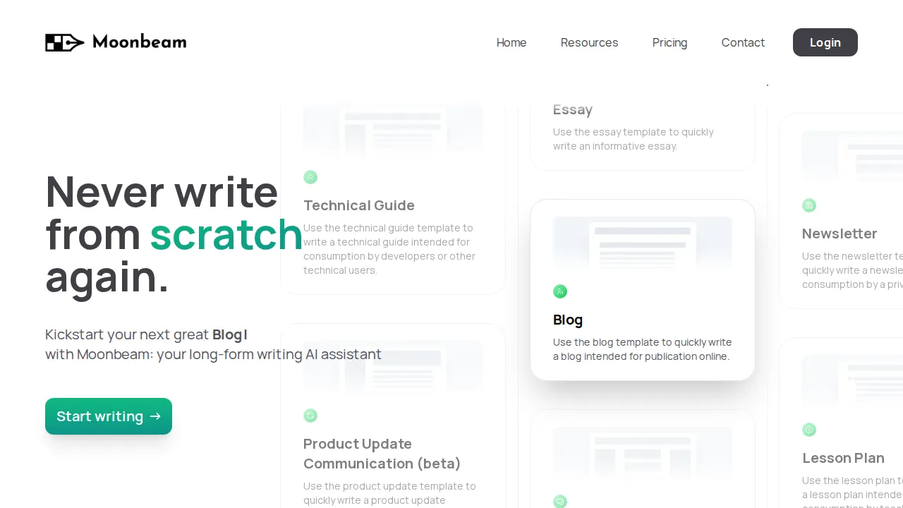 Screenshot of Moonbeam website