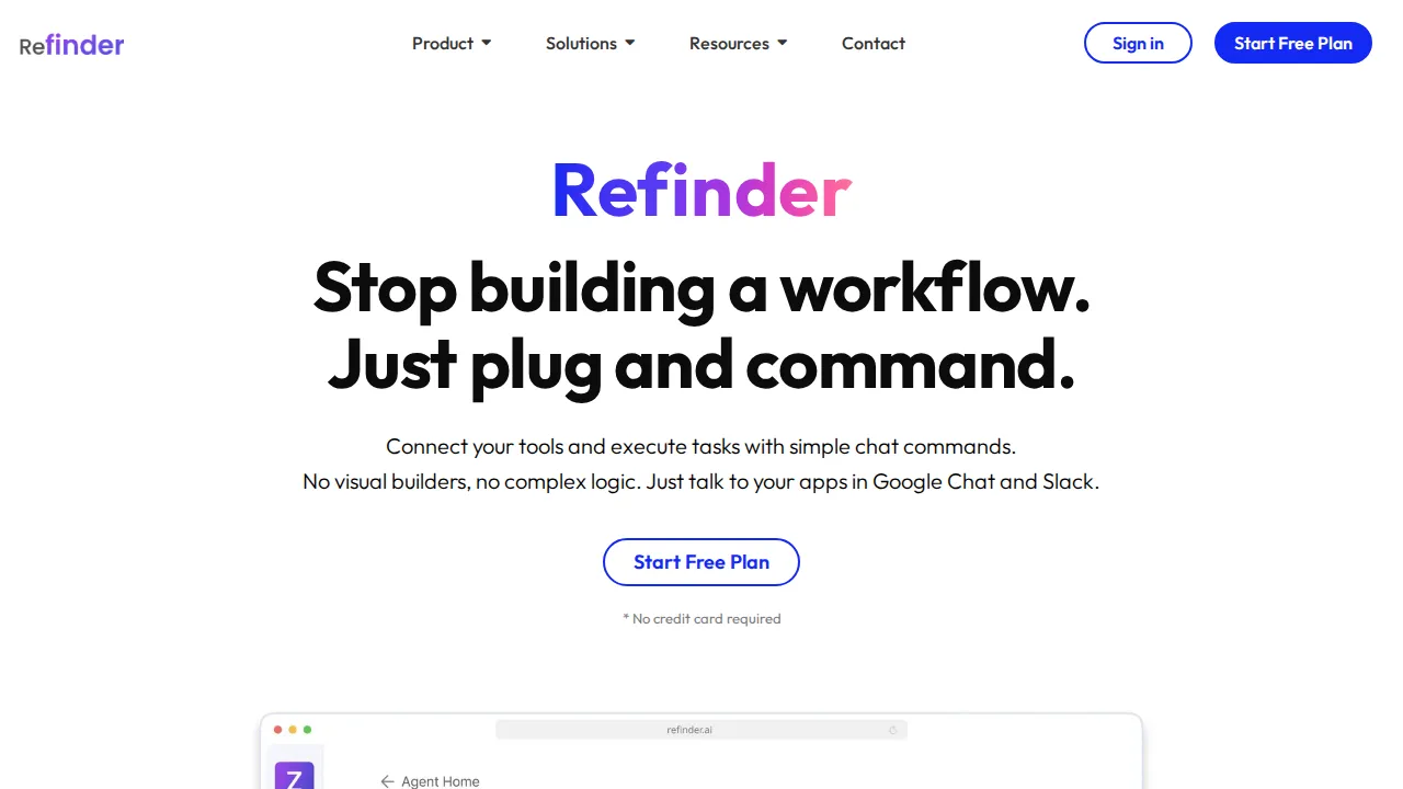Screenshot of Refinder website