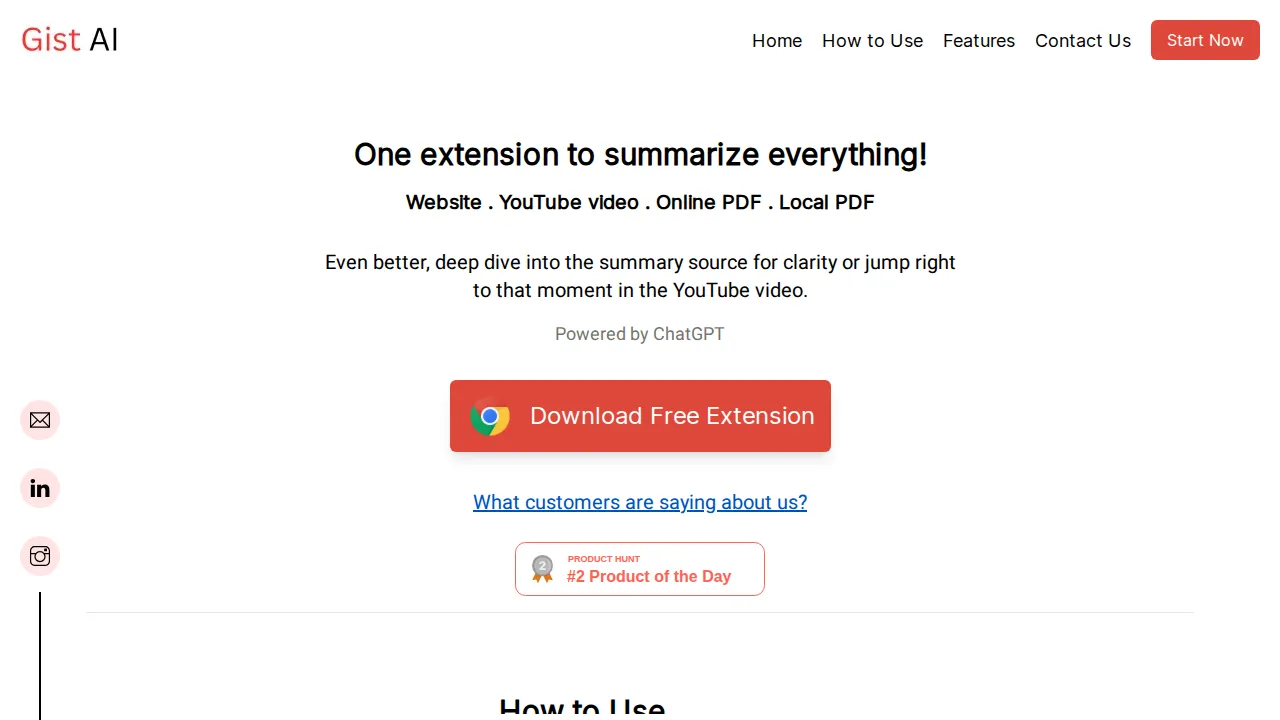 Screenshot of Gist AI website